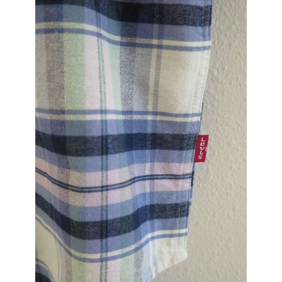 Levi's Men's Sz M Multicolor Plaid Oversized Casual S/S Button Up Shirt - Picture 9 of 11